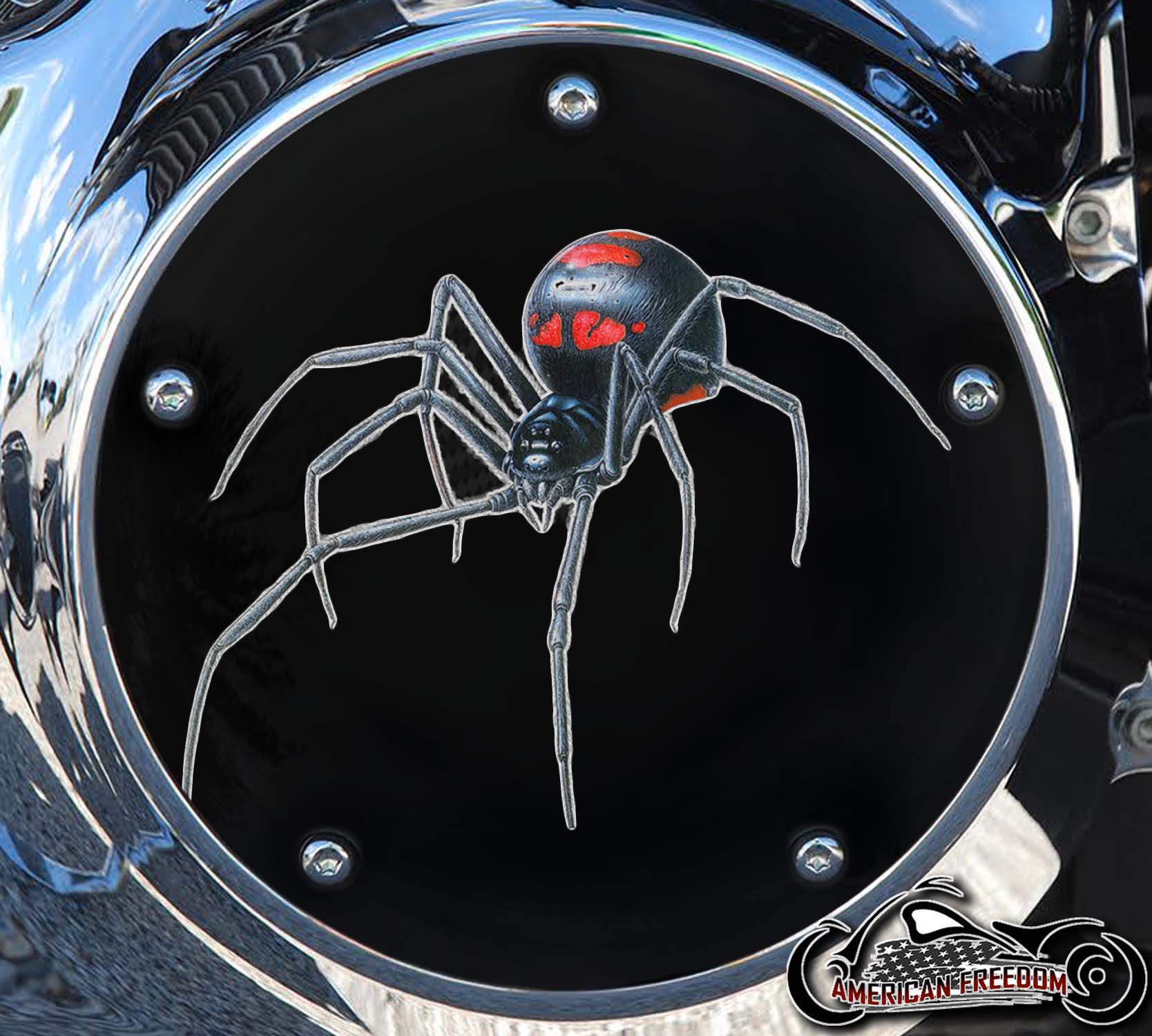 Custom Derby Cover - Black Widow Spider